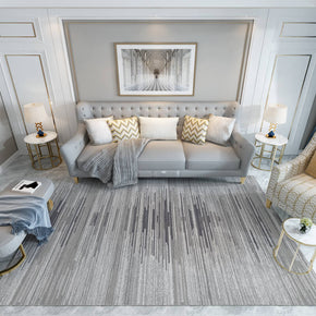 Gray Simple Lines Carpets Floormat for Living Room Bedroom Office Hall