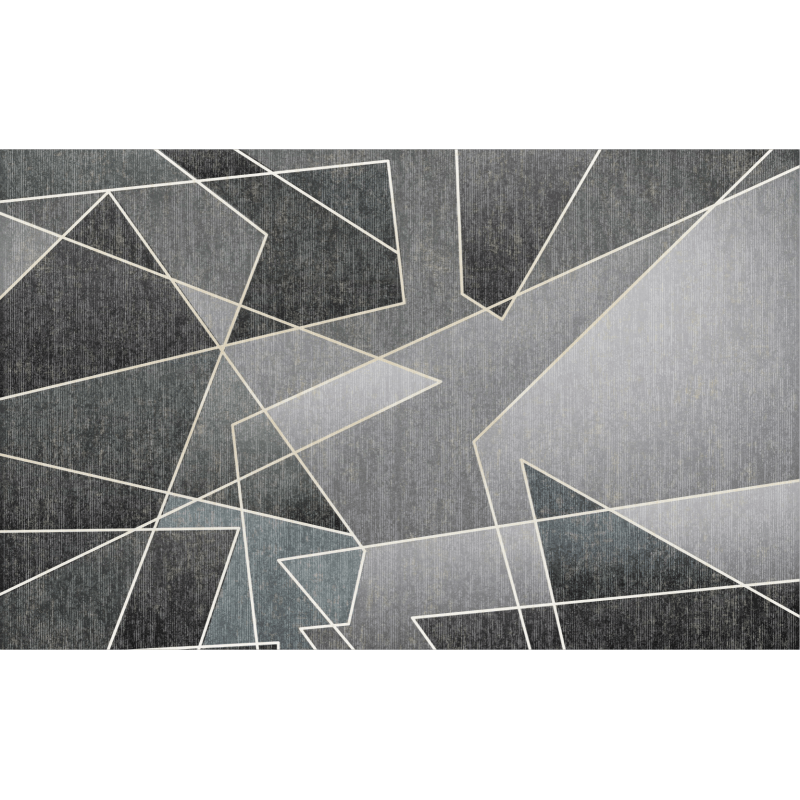 Geometric Grey Carpets Floormat for Living Room Bedroom Office Hall