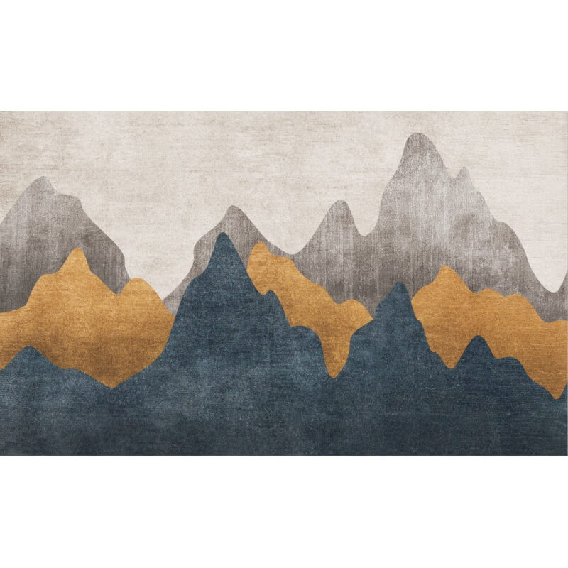 Multicolor Mountain Pattern Printed Rug for Living Room Bedroom