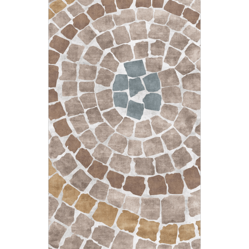Brown Cubes Geometric Area Rugs Floor Mat for Living Room Bedroom Office Hall