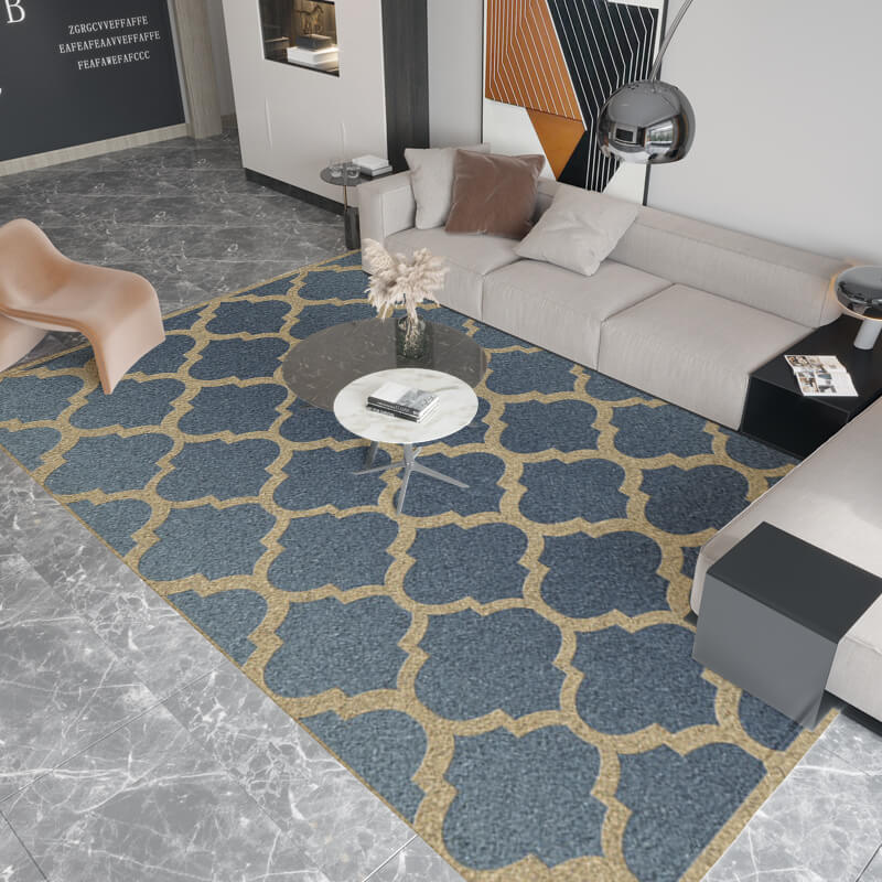 Gray Lantern Shape Geometric Area Rugs Floor Mat for Living Room Bedroom Office Hall