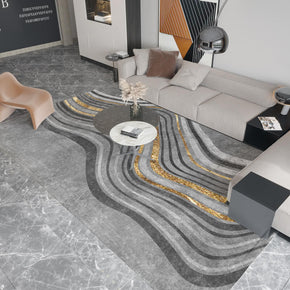 Gray Lines Area Rugs Floor Mat for Living Room Bedroom Office Hall