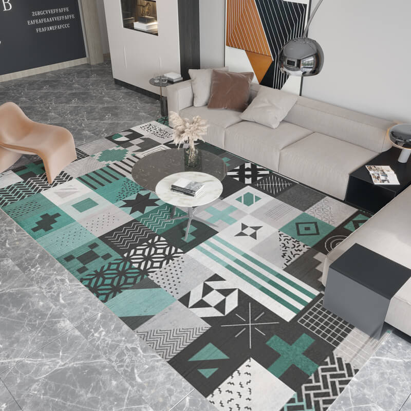 Light Luxury Multi-pattern Geometric Area Rugs Floor Mat for Living Room Bedroom Office Hall