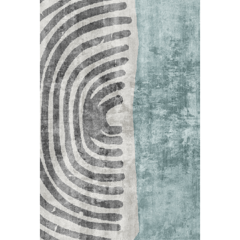 Black Semicircle Lines Area Rugs Floor Mat for Living Room Bedroom Office Hall