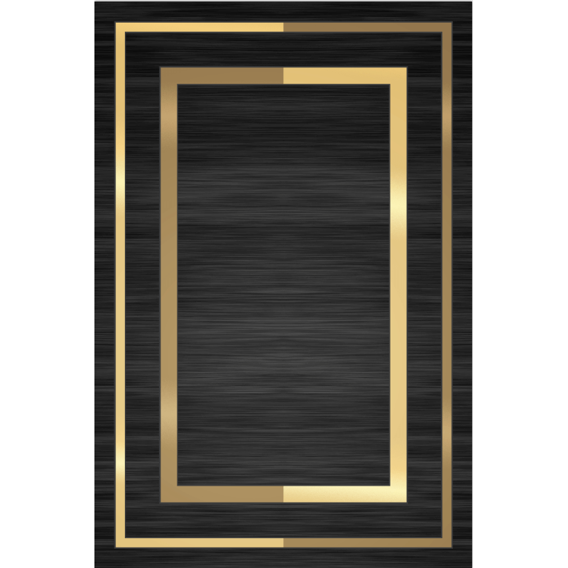 Gold Line Black Simplicity Area Rugs Floor Mat for Living Room Bedroom Office Hall