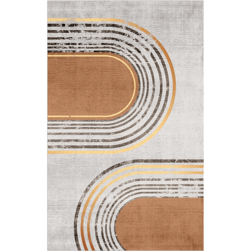 Light Luxury Semicircle Geometry Area Rugs Floor Mat for Living Room Bedroom Office Hall