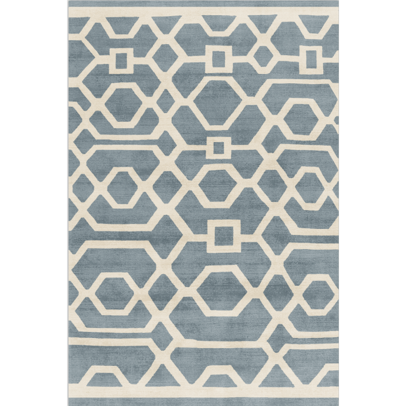 Grey Hexagon Geometry Area Rugs Floor Mat for Living Room Bedroom Office Hall