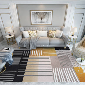 Lines Pattern Mulitcolor Area Rugs Floor Mat for Living Room Bedroom Office Hall
