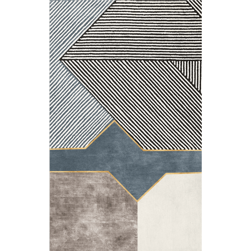 Stitching Line Geometry Area Rugs Floor Mat for Living Room Bedroom Office Hall