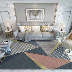Triangle Stitching Geometry Area Rugs Floor Mat for Living Room Bedroom Office Hall