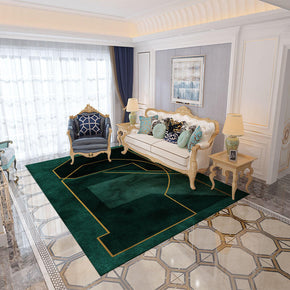 Dark Green Geometric Modern Rugs for Living Room Bedroom Hall