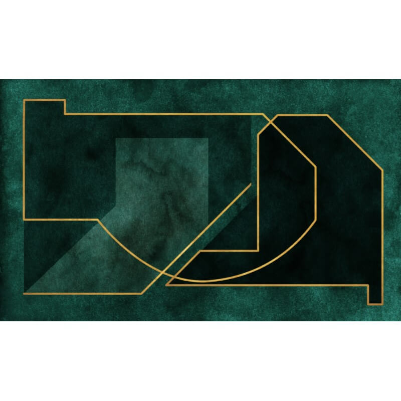 Dark Green Geometric Modern Rugs for Living Room Bedroom Hall