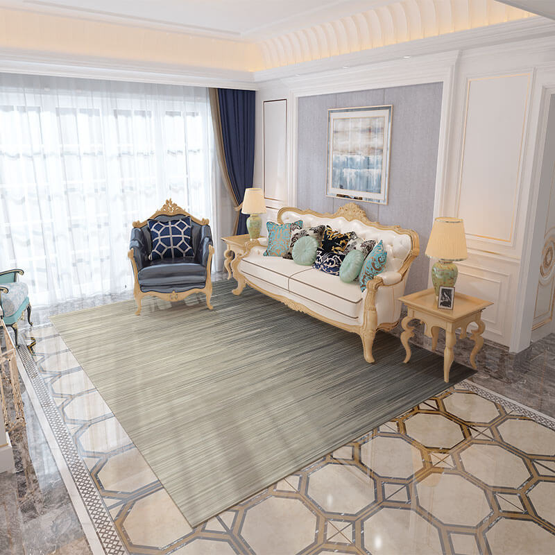 Gradient Grey Striped Modern Rugs for Living Room Bedroom Hall