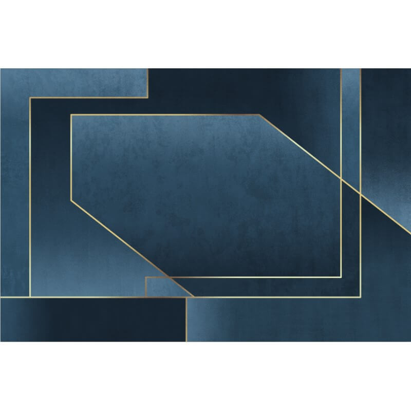 Geometric Gradient Blue Gray Rugs for Living Room Bedroom Hall