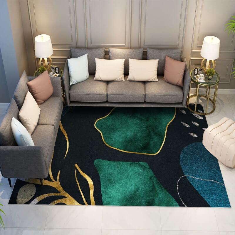Modern and Simple Dark Green Carpets Area Rugs for Living Room Bedroom Hall