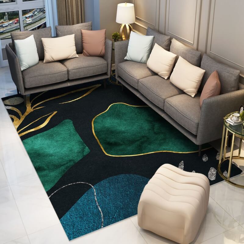 Modern and Simple Dark Green Carpets Area Rugs for Living Room Bedroom Hall