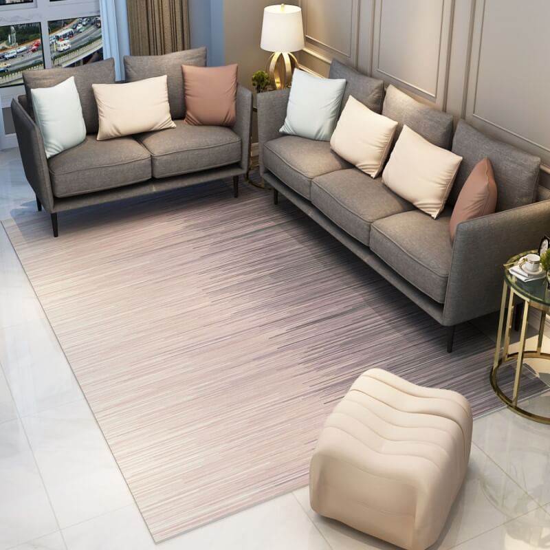 Gradient Grey-blue Pink Line Carpets Area Rugs for Living Room Bedroom Hall
