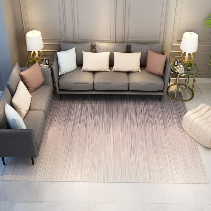 Gradient Grey-blue Pink Line Carpets Area Rugs for Living Room Bedroom Hall