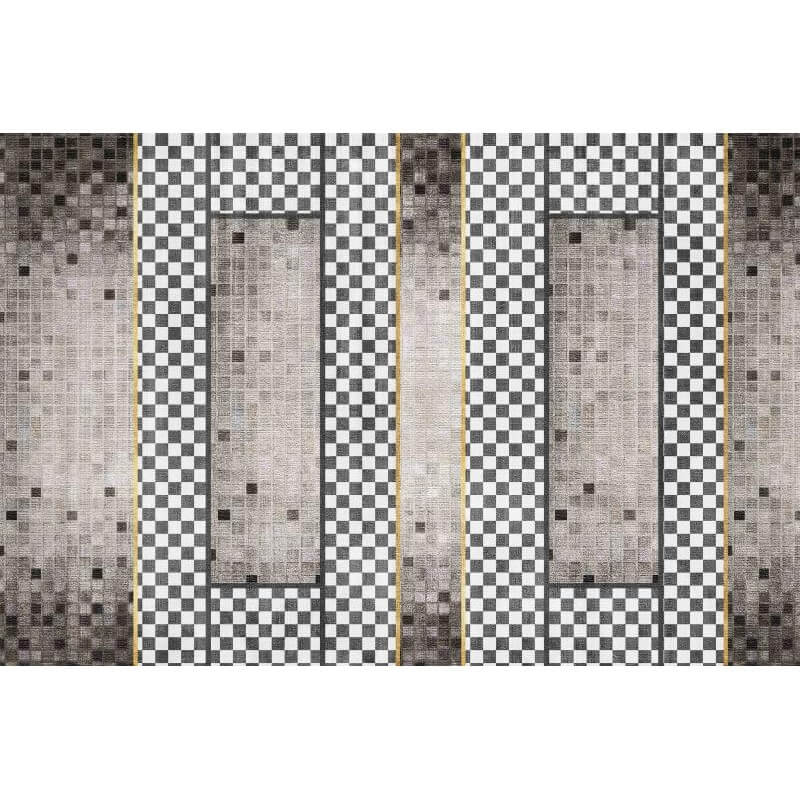 Square Grey Geometric Carpets Area Rugs for Living Room Bedroom Hall