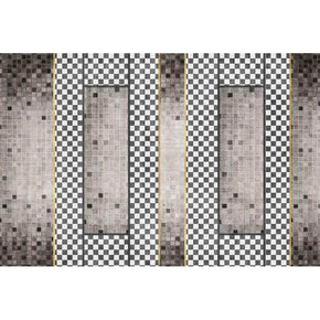 Square Grey Geometric Carpets Area Rugs for Living Room Bedroom Hall