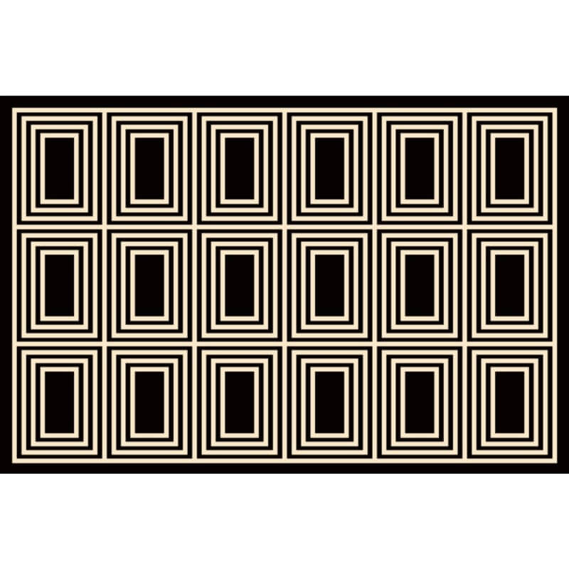Black Geometric Square Carpets Area Rugs for Living Room Bedroom Hall