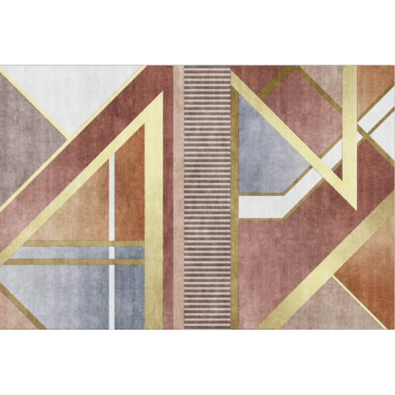 Geometric Red Minimalist Carpets Area Rugs for Living Room Bedroom Hall