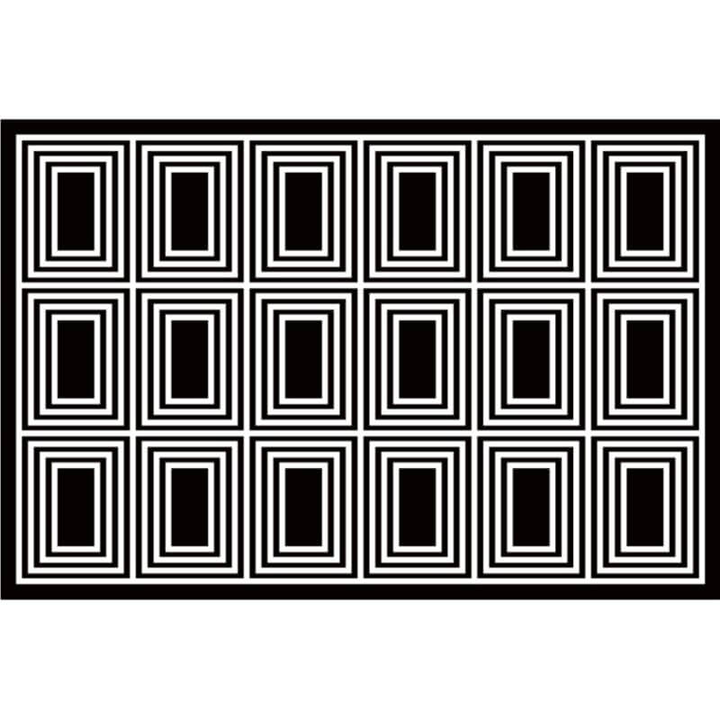 Geometric Black Box Carpets Area Rugs for Living Room Bedroom Hall