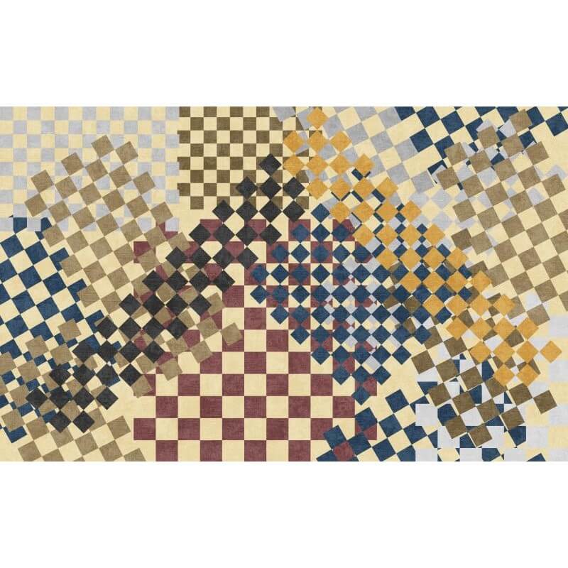 Checkerboard Modern Yellow Carpets Area Rugs for Living Room Bedroom Hall