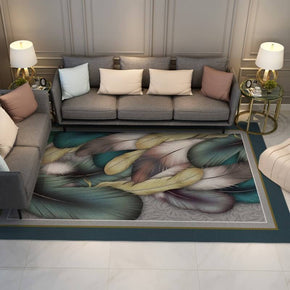 Multicolor Feathers Pattern Rugs for Living Room Dining Room Bedroom Hall