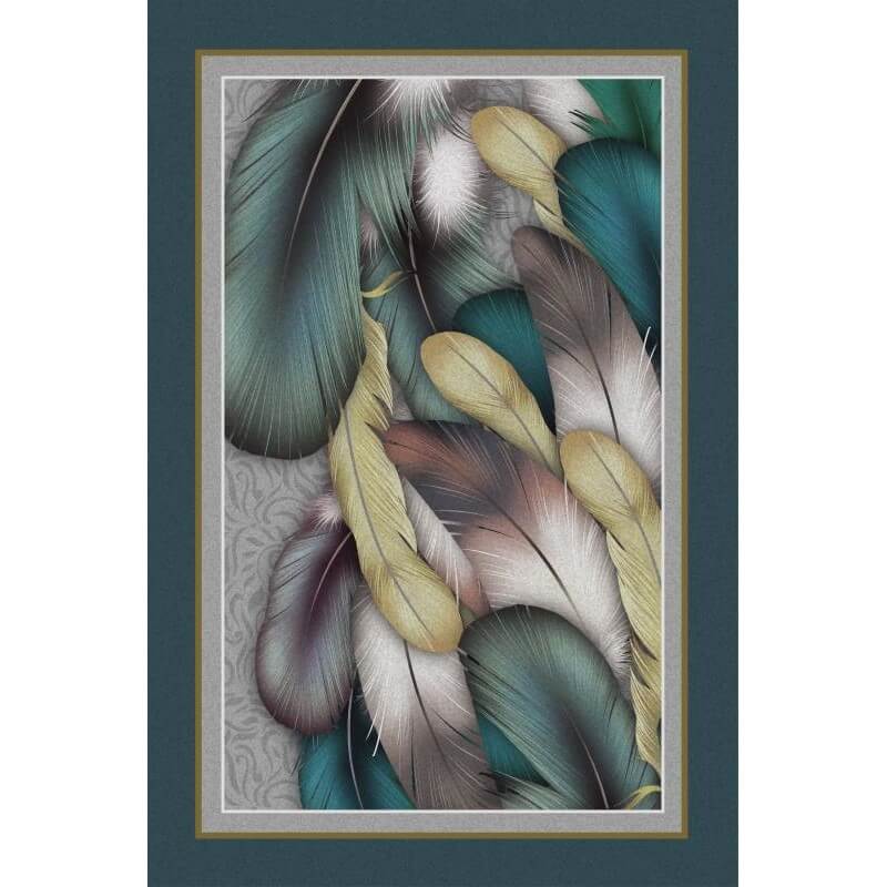 Multicolor Feathers Pattern Rugs for Living Room Dining Room Bedroom Hall