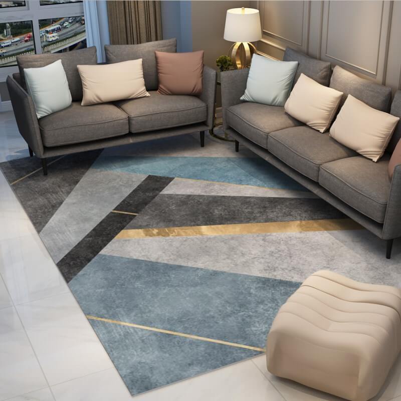 Colorful Splicing Irregular Pattern Geometric Rugs for Living Room Dining Room Bedroom Hall