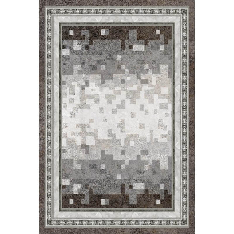 Grey Mosaic Geometric Rugs for Living Room Dining Room Bedroom Hall