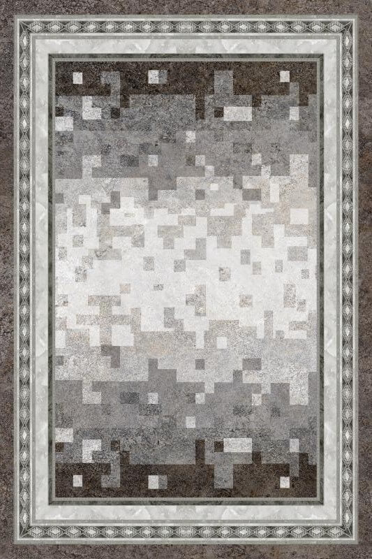 Grey Mosaic Geometric Rugs for Living Room Dining Room Bedroom Hall