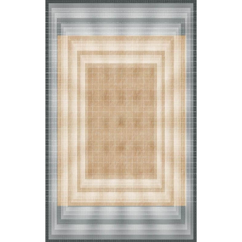 3D Brown Geometric Rugs for Living Room Dining Room Bedroom Hall