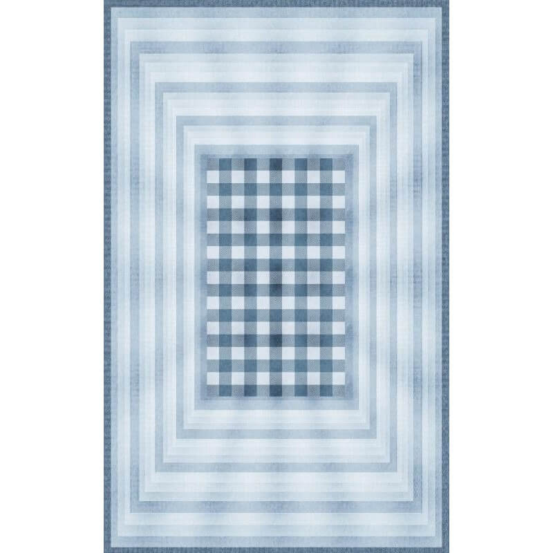 3D Blue Geometric Rugs for Living Room Dining Room Bedroom Hall