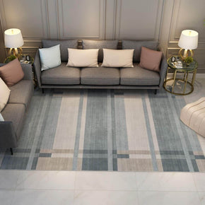 Blue Striped Geometric Rugs for Living Room Dining Room Bedroom Hall