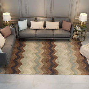 Colorful Geometric Ripples Rugs for Living Room Dining Room Bedroom Hall