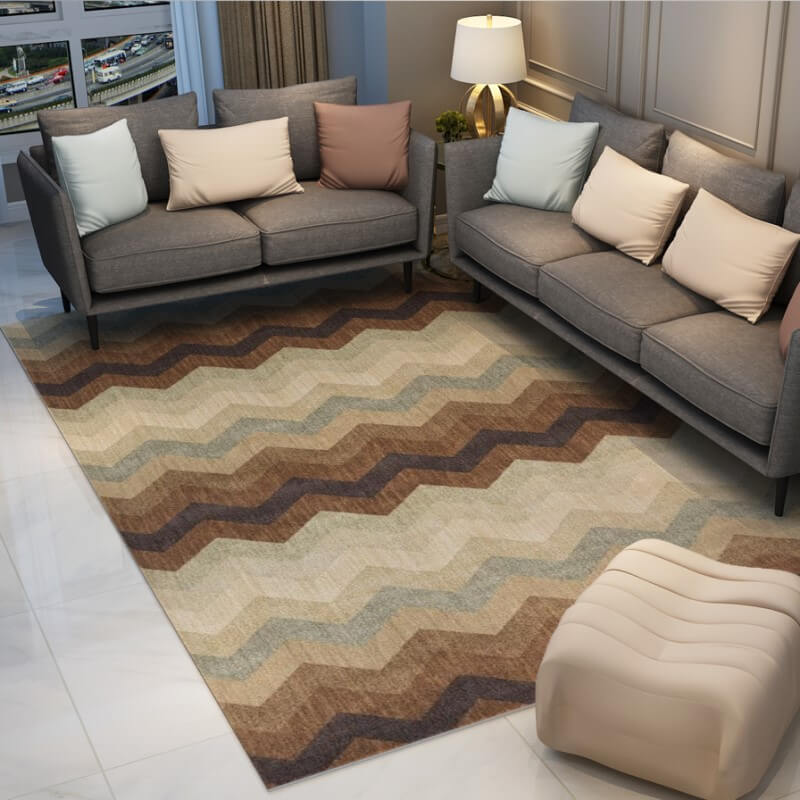 Colorful Geometric Ripples Rugs for Living Room Dining Room Bedroom Hall