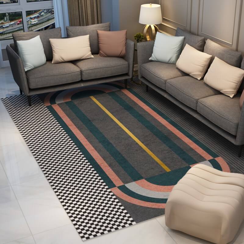 Stitching Ellipse Geometric Rugs for Living Room Dining Room Bedroom Hall