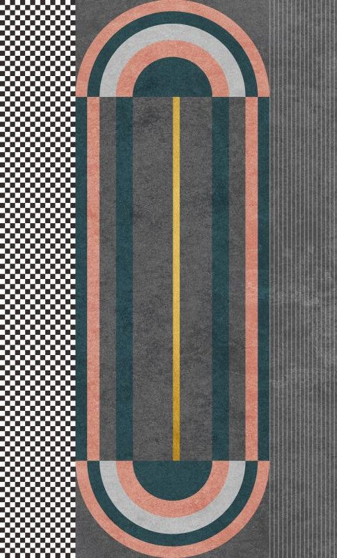 Stitching Ellipse Geometric Rugs for Living Room Dining Room Bedroom Hall