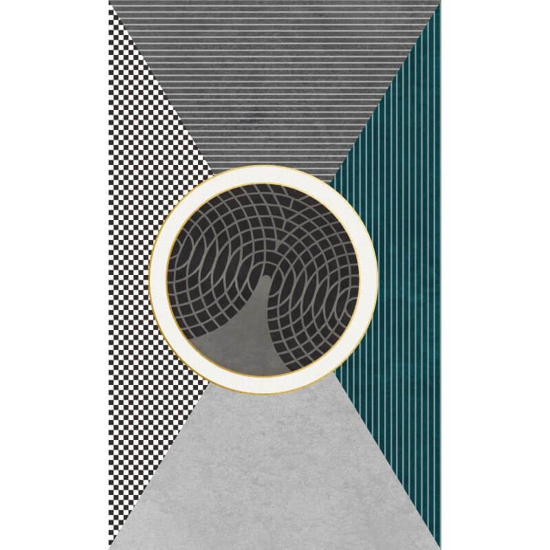 Triangular and Circular Geometric Rugs for Living Room Dining Room Bedroom Hall
