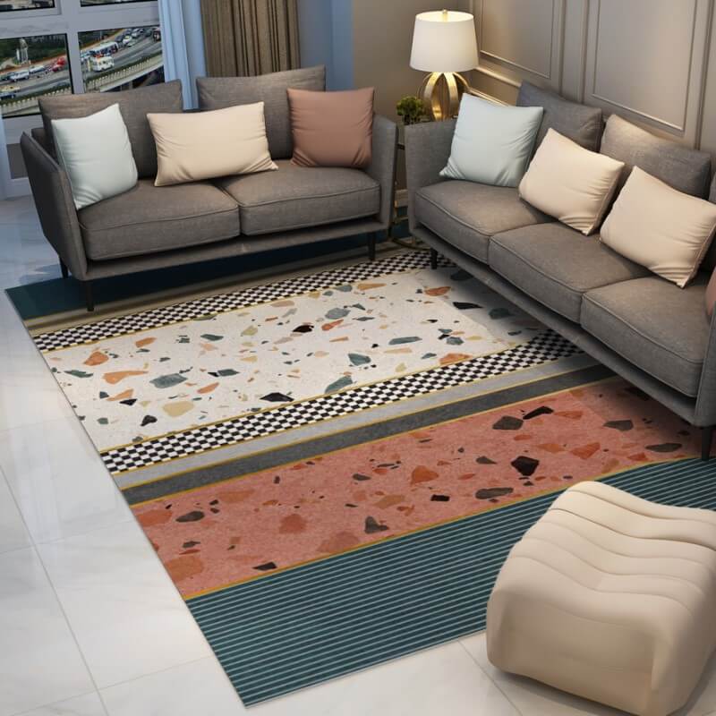 Multicolor Modern Geometric Simple Rugs for Living Room Dining Room Bedroom Hall