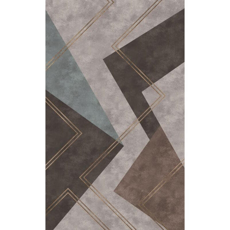 Grey Brown Geometric Rugs for Living Room Dining Room Bedroom Hall