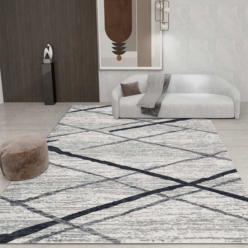 Black Striped Rugs for Living Room Dining Room Bedroom Hall