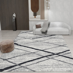 Black Striped Rugs for Living Room Dining Room Bedroom Hall