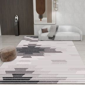 Grey Geometric Striped Rugs for Living Room Dining Room Bedroom Hall