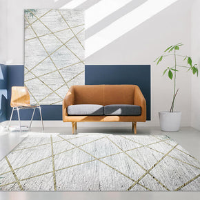 Beige Simplicity Lines Rugs for Living Room Dining Room Bedroom