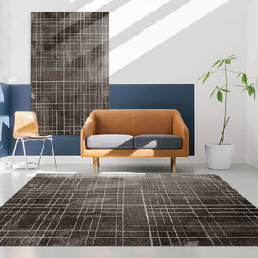 Black Simplicity Geometric Rugs for Living Room Dining Room Bedroom