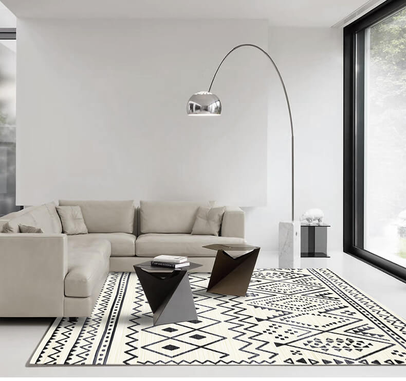Moroccan Geometric Area Rugs Floor Mat Polyester for Bedroom Hall Office Living Room 06