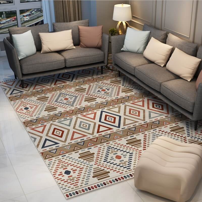 Moroccan Geometric Area Rugs Floor Mat Polyester for Bedroom Hall Office Living Room 08